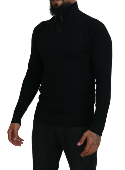 Eleganter schwarzer Pullover aus Seidenmischung