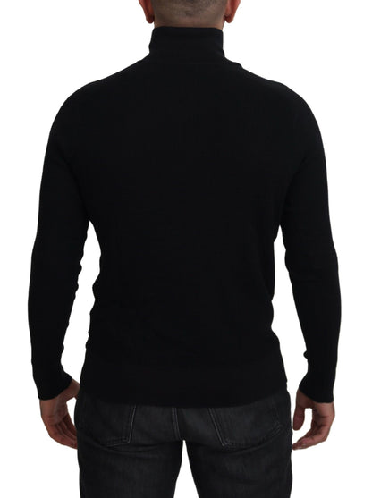 Eleganter schwarzer Pullover aus Seidenmischung