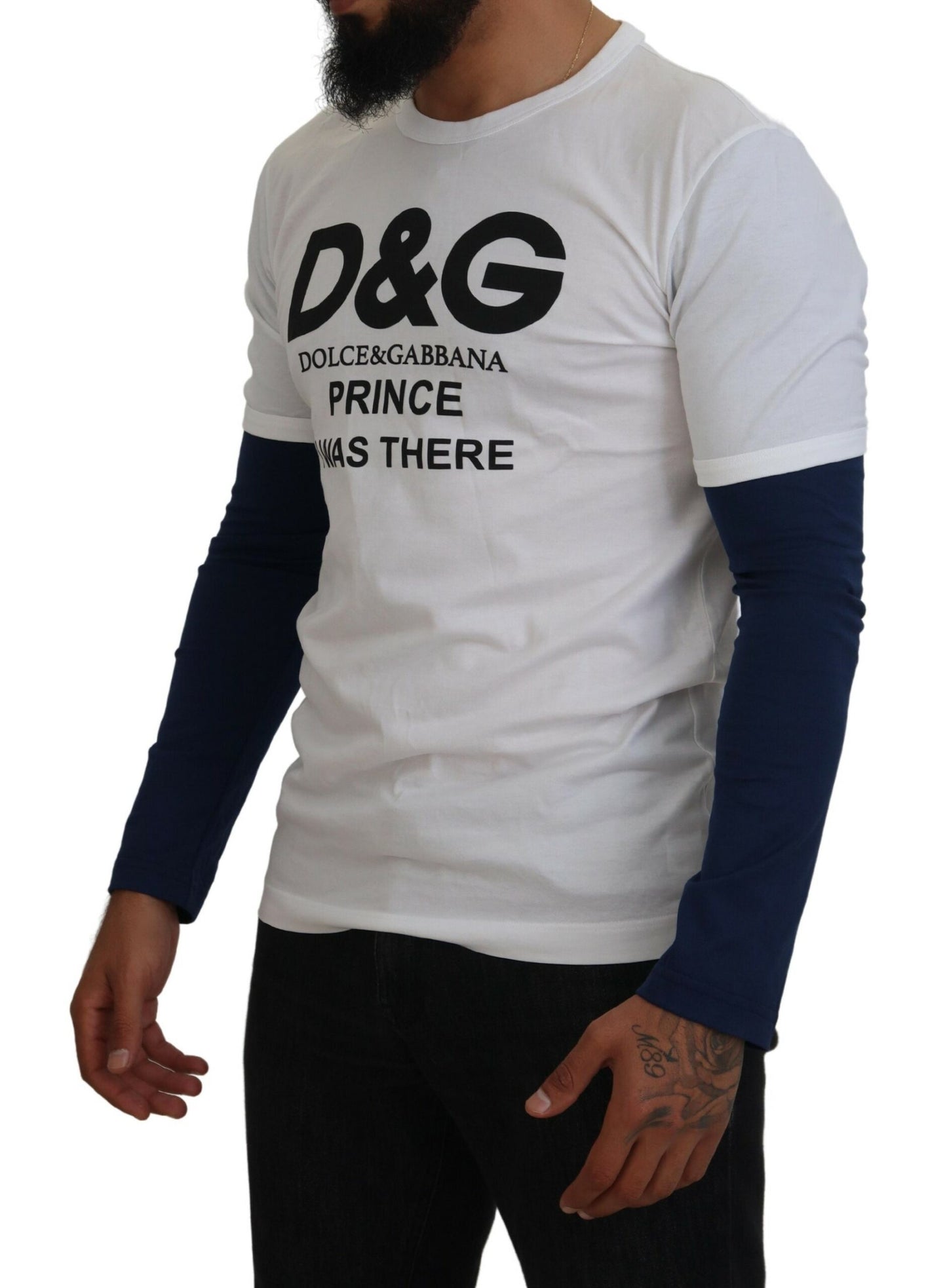 Maglione pullover girocollo bianco DG Prince