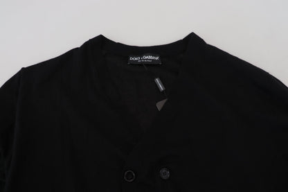 Maglione cardigan abbottonato in cashmere nero