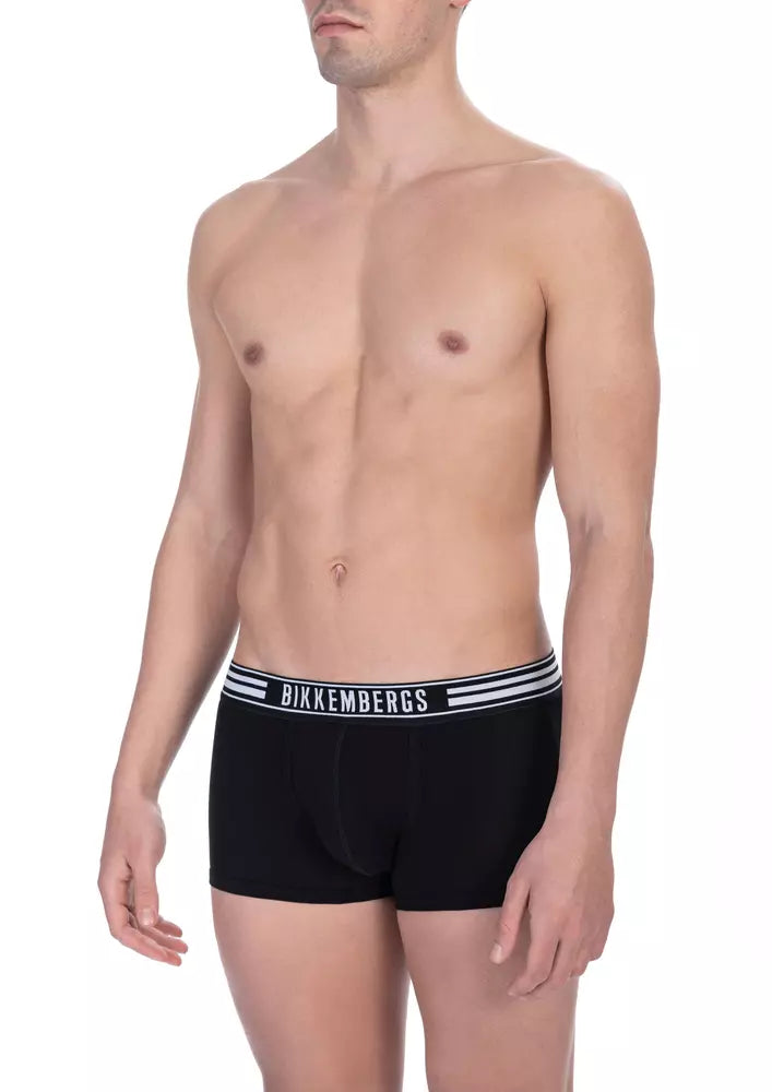 Schickes schwarzes Baumwoll-Boxershorts-Duo