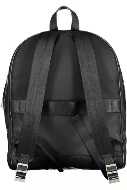 Schicker schwarzer Nylon-Rucksack mit Laptopfach