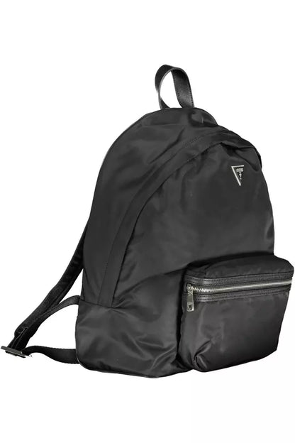 Schicker schwarzer Nylon-Rucksack mit Laptopfach