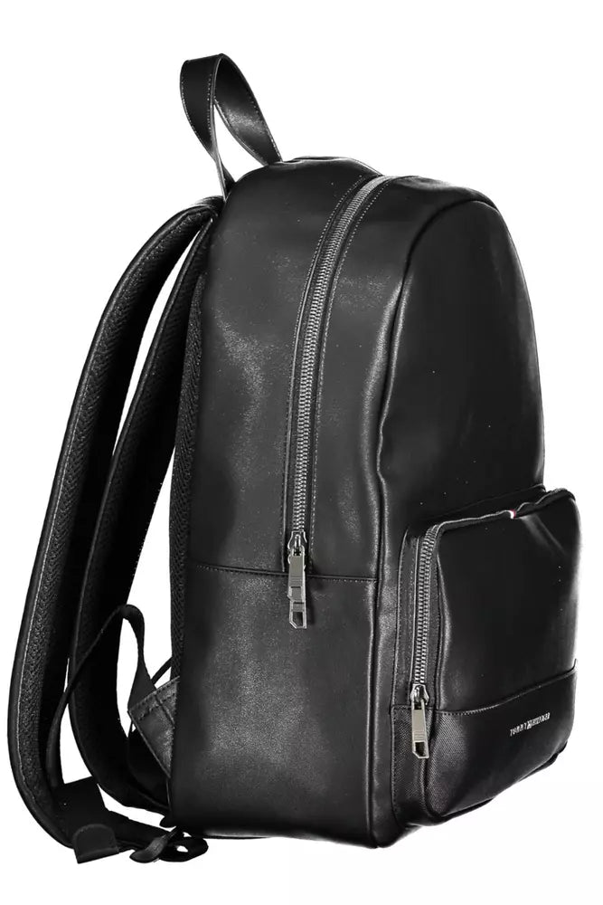 Tommy Hilfiger Black Polyethylene Men Backpack