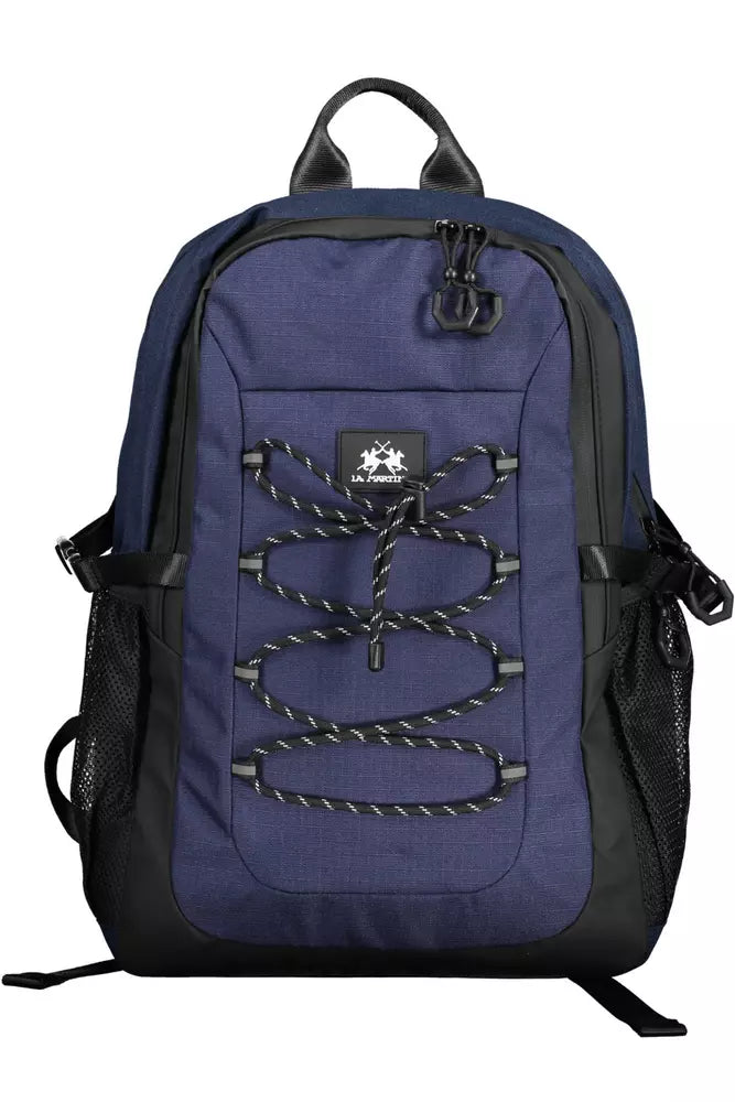 Eleganter blauer Rucksack mit Kontrastdetails