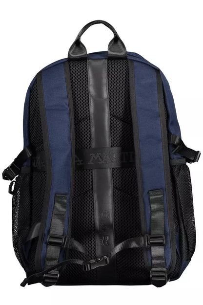 Eleganter blauer Rucksack mit Kontrastdetails