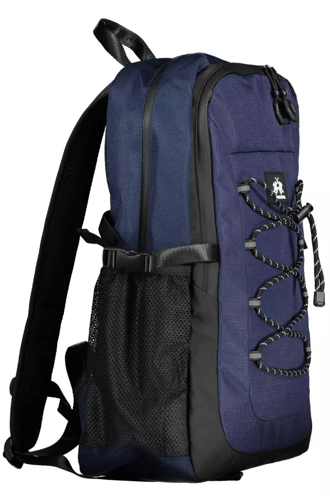 Eleganter blauer Rucksack mit Kontrastdetails