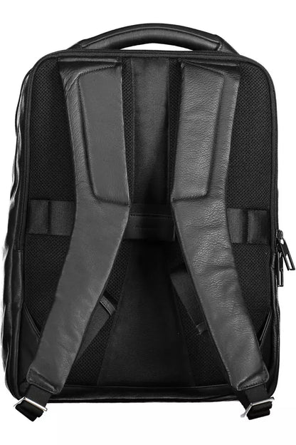 Piquadro Black Leather Men Backpack