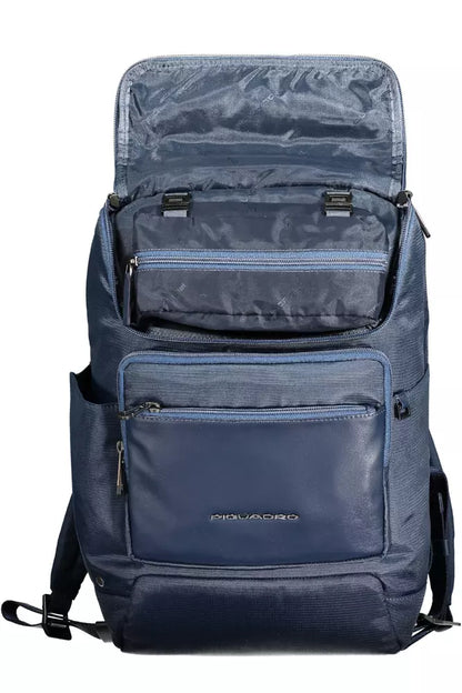 Piquadro Blue Recycled Polyester Men Backpack