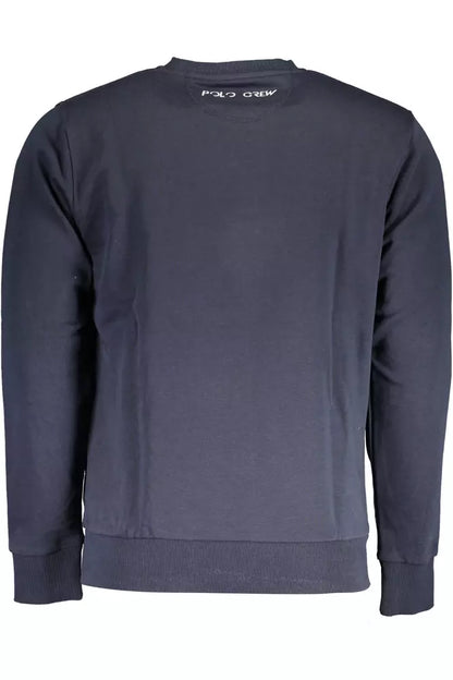 La Martina Blue Cotton Men Sweater