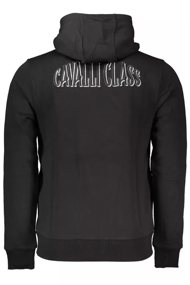 Elegantes schwarzes Sweatshirt mit Kapuze und Reißverschluss