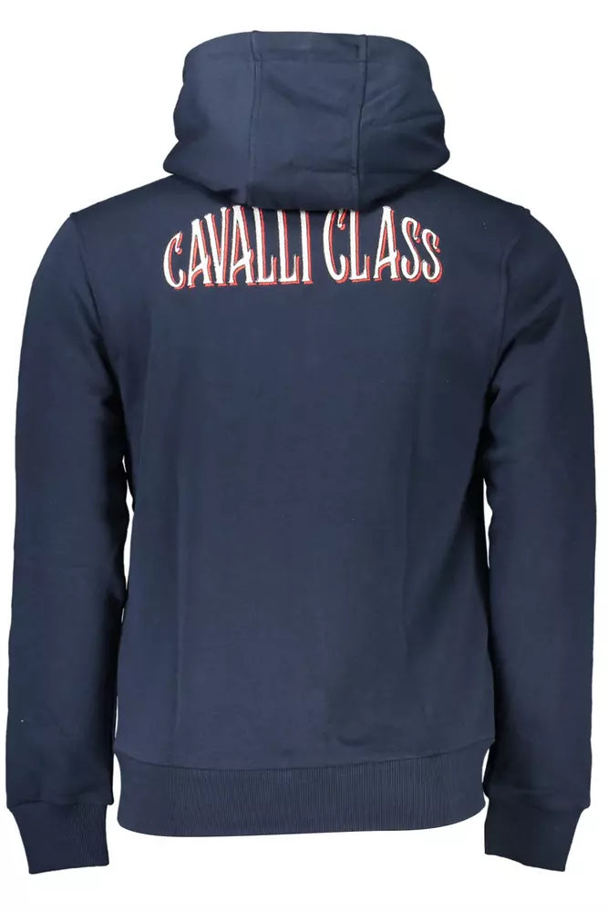 Elegantes blaues Sweatshirt mit Kapuze und Reißverschluss