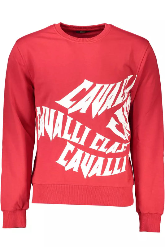 Cavalli Class Red Cotton Men Sweater