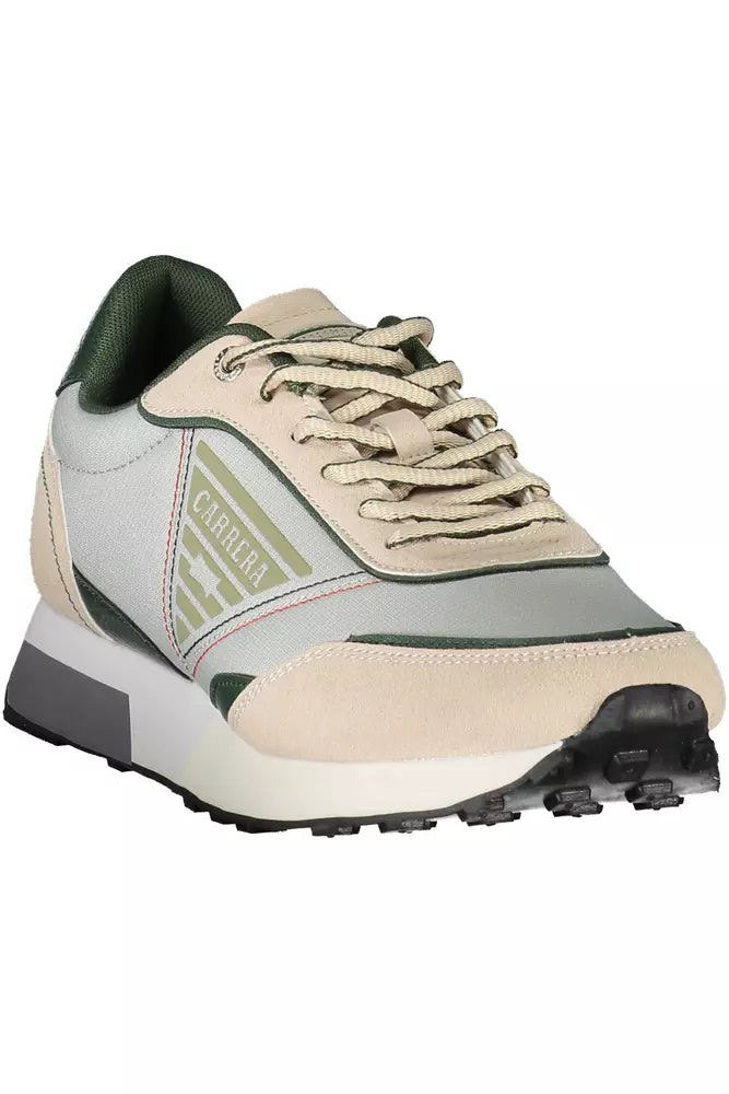 Beige Sneakers aus ECO-Leder mit kontrastierenden Details