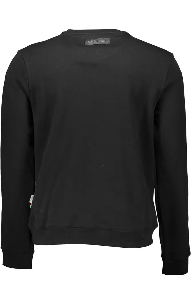 Schickes schwarzes Baumwoll-Sweatshirt mit auffälligen Akzenten