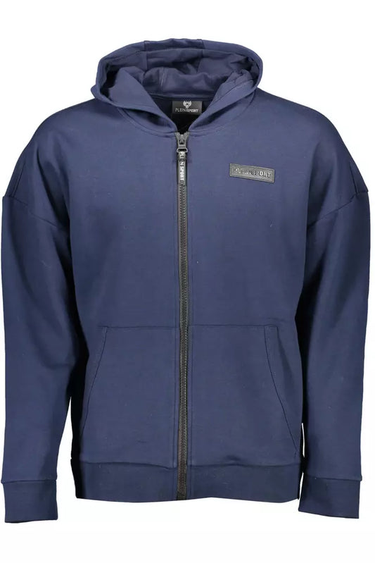 Schickes blaues Kapuzensweatshirt mit kontrastierenden Details