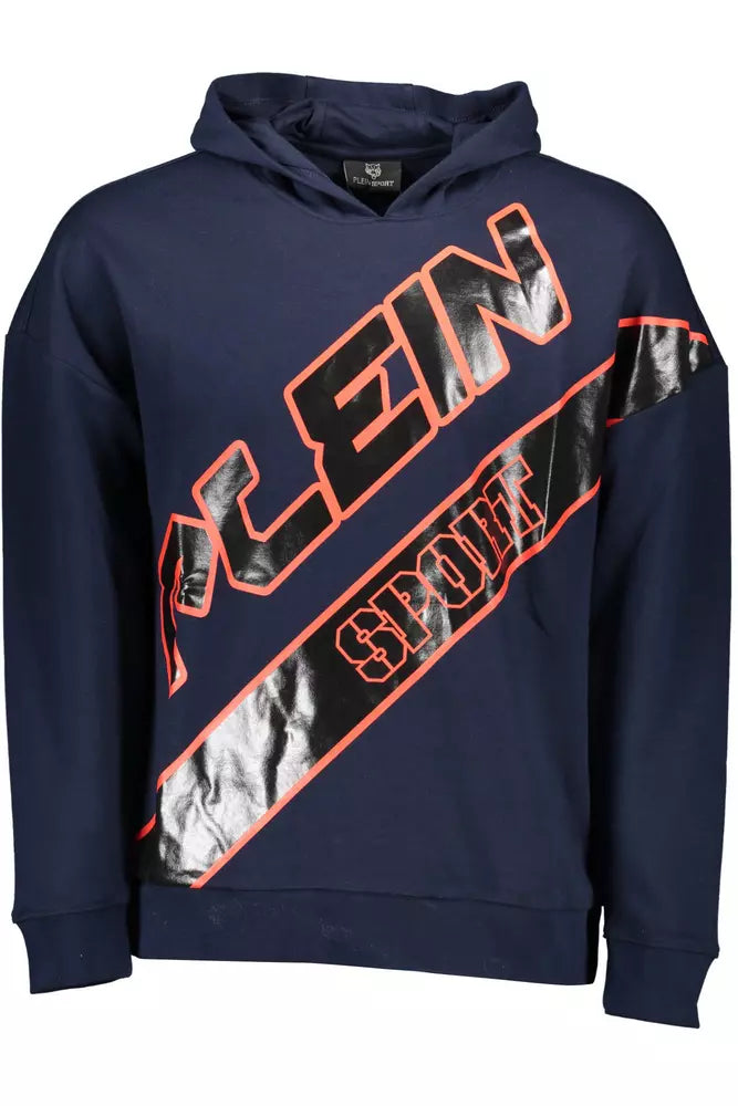 Blaues Kapuzensweatshirt mit Kontrastdetails