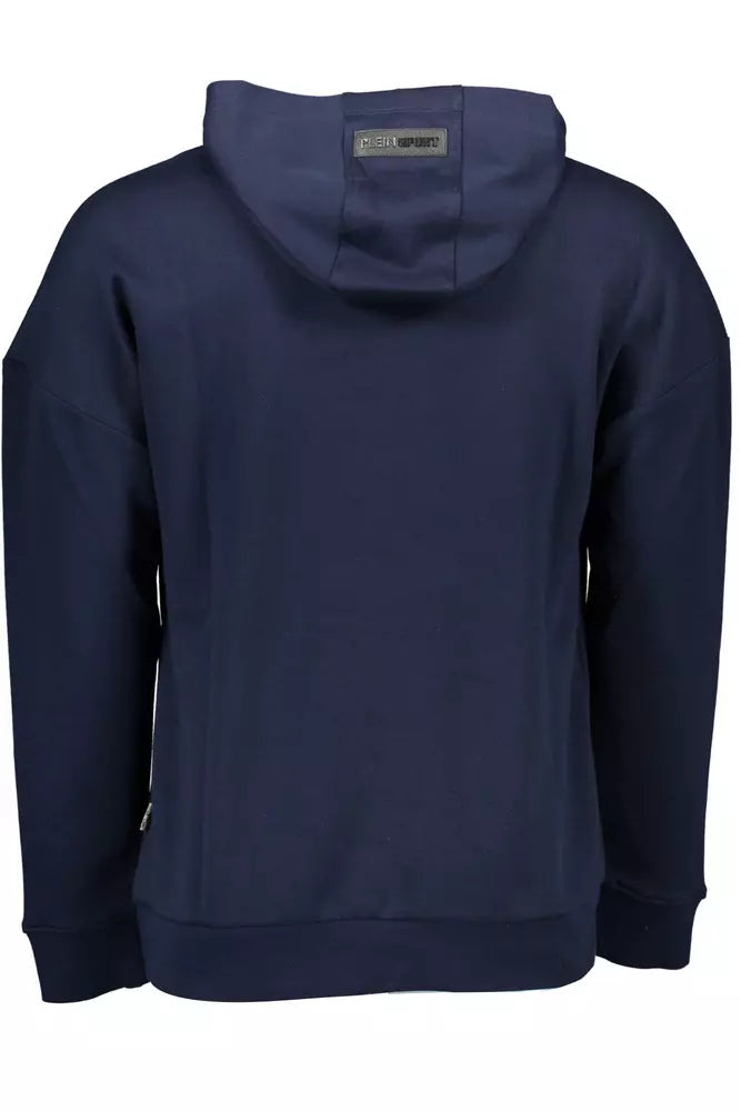 Blaues Kapuzensweatshirt mit Kontrastdetails