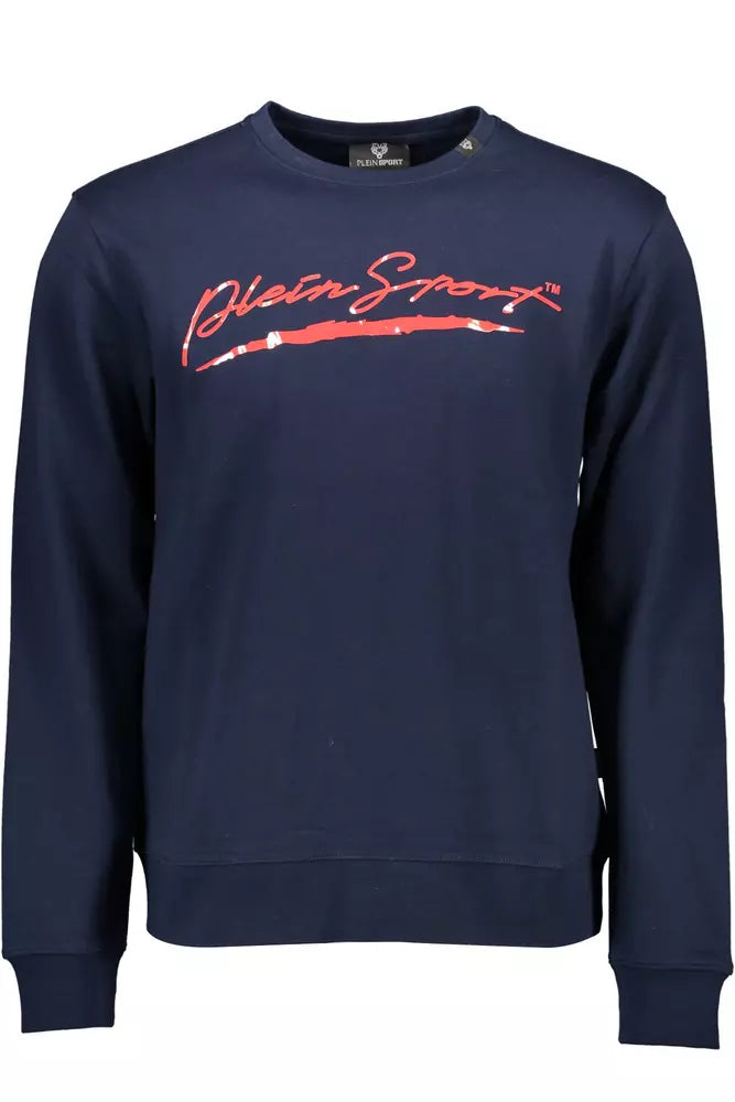 Blauer Pullover mit Rundhalsausschnitt „Athletic Elegance“