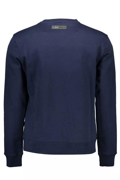 Blauer Pullover mit Rundhalsausschnitt „Athletic Elegance“