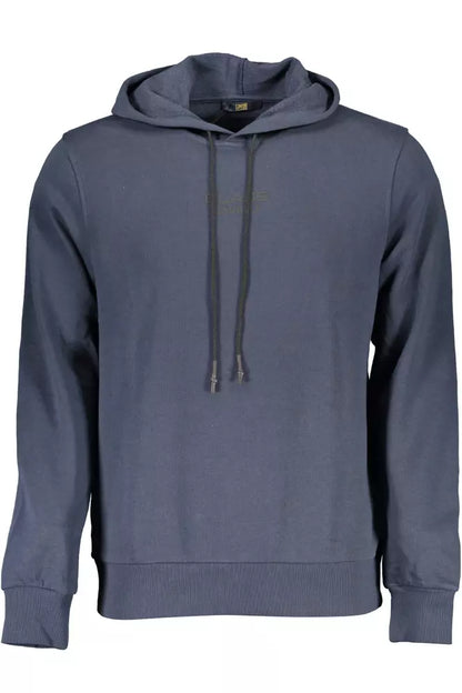 Blaues Kapuzensweatshirt aus Baumwolle mit Logo-Print