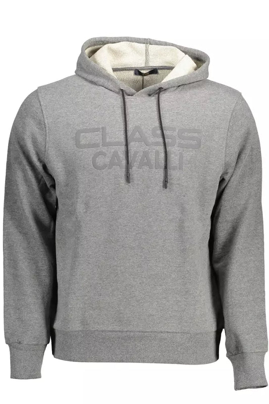 Cavalli Class Gray Cotton Men Sweatshirt