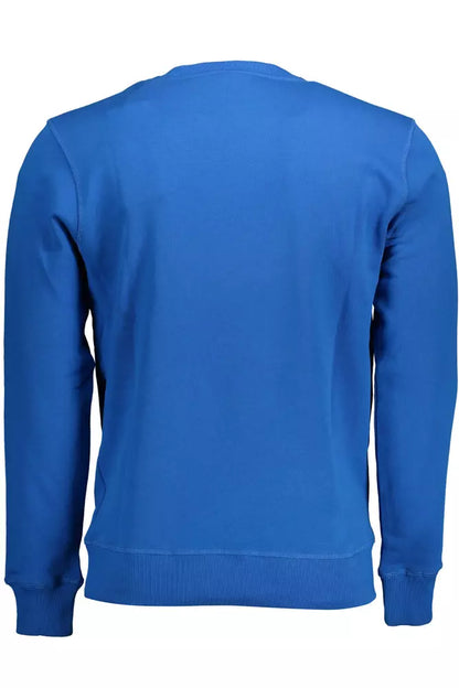 Blaues Rundhals-Sweatshirt aus Baumwolle mit Logo