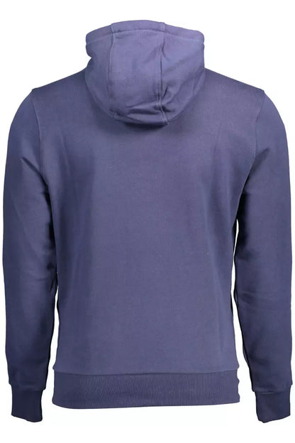 Blaues Kapuzensweatshirt aus Baumwolle mit Logo-Print