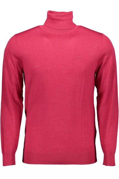 Eleganter Rollkragenpullover aus Wolle in Pink