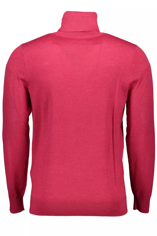 Eleganter Rollkragenpullover aus Wolle in Pink