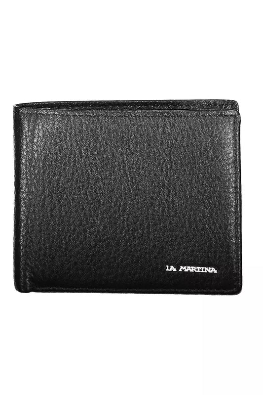 La Martina Black Leather Men Wallet