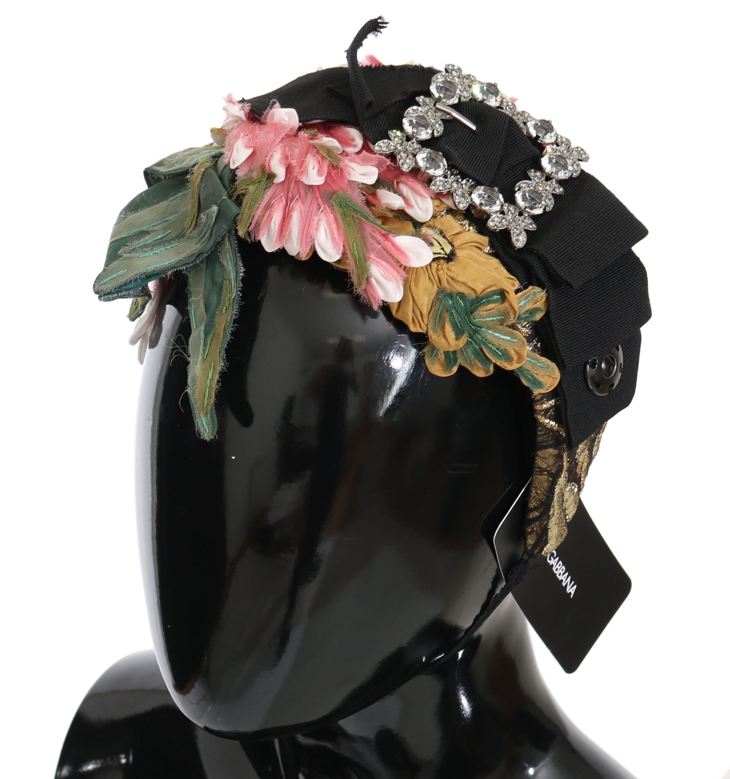 Dolce & Gabbana Elegant Crystal-Embellished Floral Headband