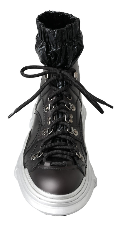 Scarpe sneakers alte Galileo in nylon nero