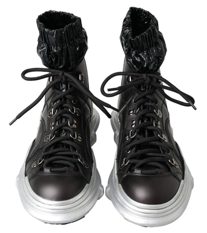 Schwarze High-Top-Sneaker-Bootie