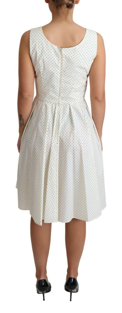 Dolce & Gabbana Elegant Sleeveless A-Line Polka Dotted Dress