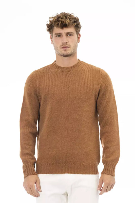 Maglione in pelle di alpaca beige