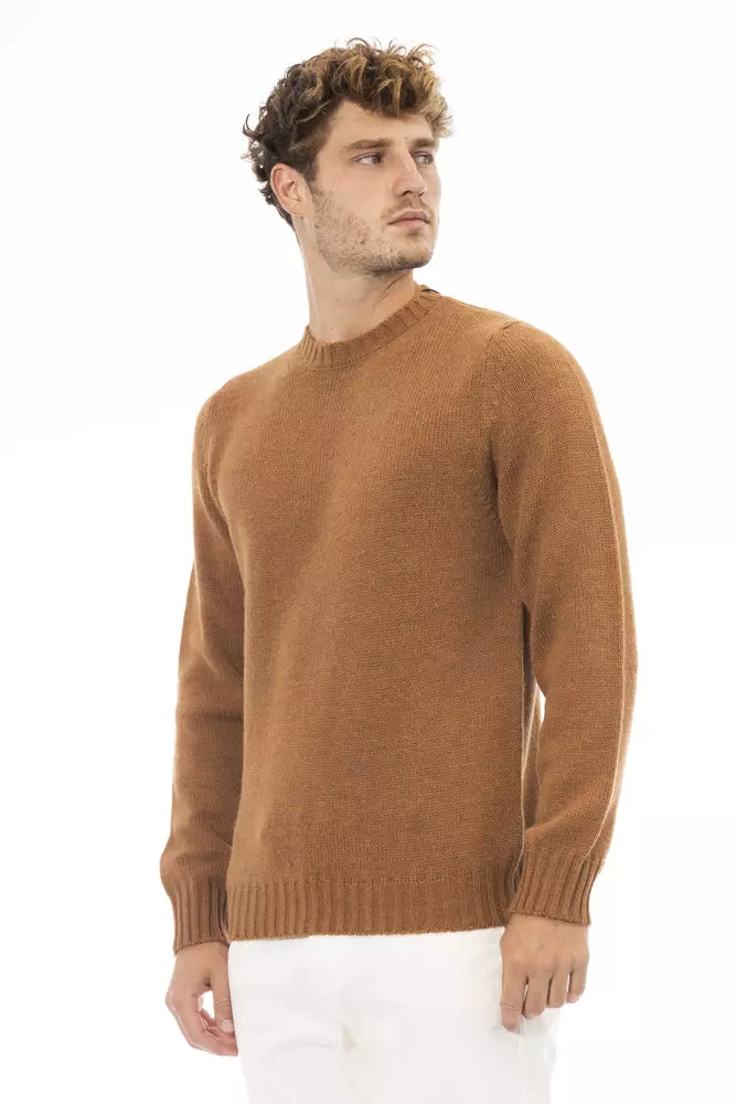 Maglione in pelle di alpaca beige