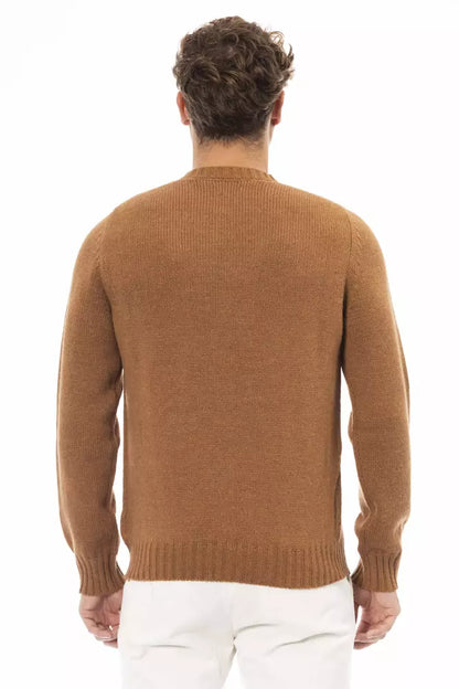 Maglione in pelle di alpaca beige