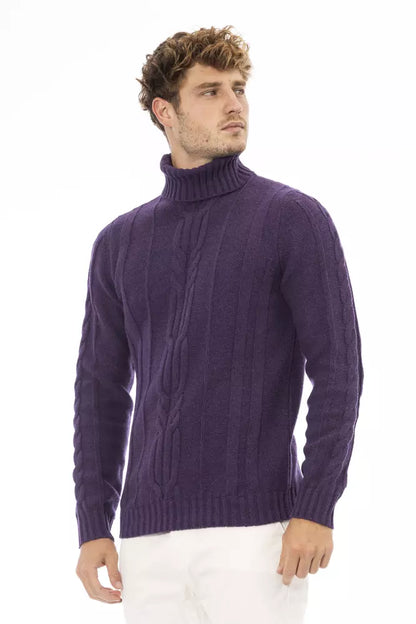 Maglione in lana merino viola