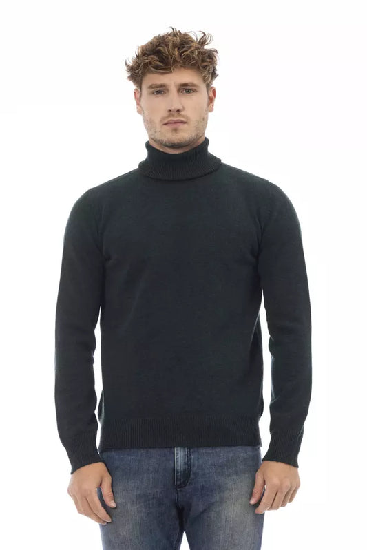 Eleganter Rollkragenpullover aus Wolle in sattem Grün