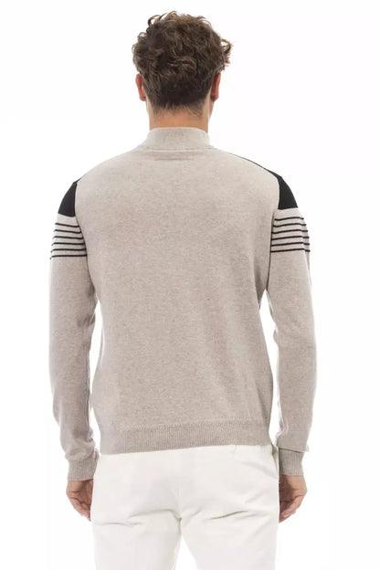 Alpha Studio Beige Wool Men Sweater