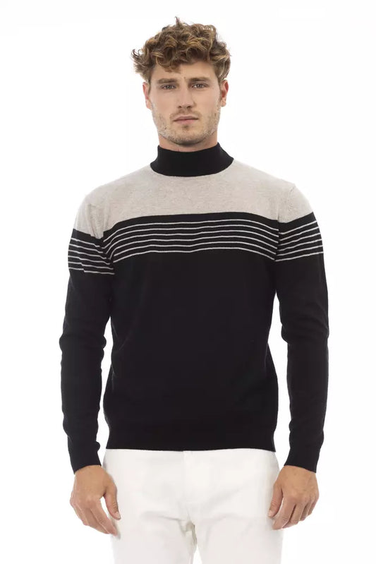 Eleganter gerippter Pullover mit Rollkragen