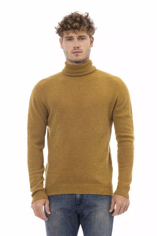 Maglione in pelle di alpaca marrone