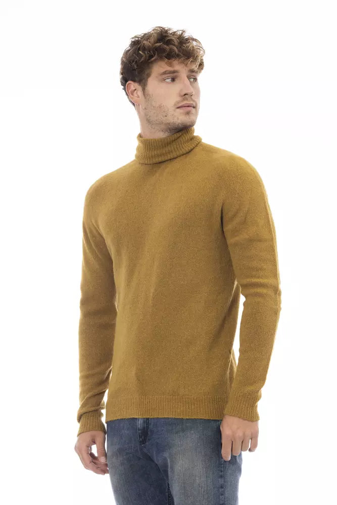 Maglione in pelle di alpaca marrone