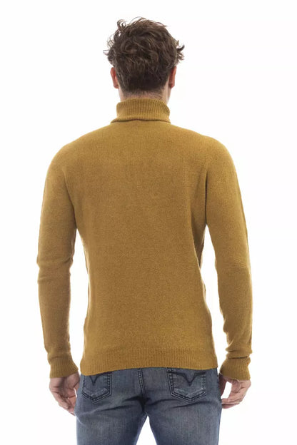 Maglione in pelle di alpaca marrone