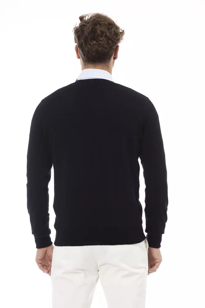 Eleganter Pullover aus Wollmischung mit V-Ausschnitt