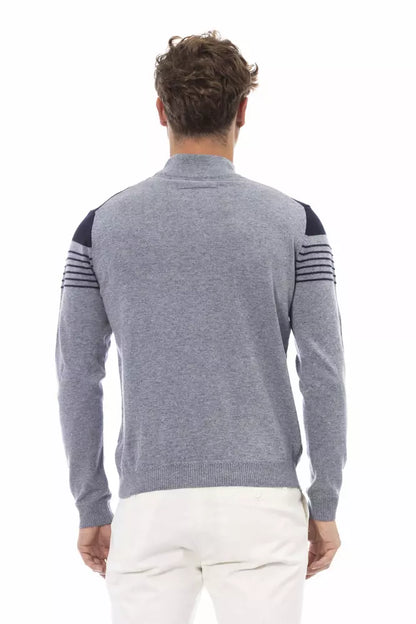 Eleganter hellblauer Rollkragenpullover für Herren