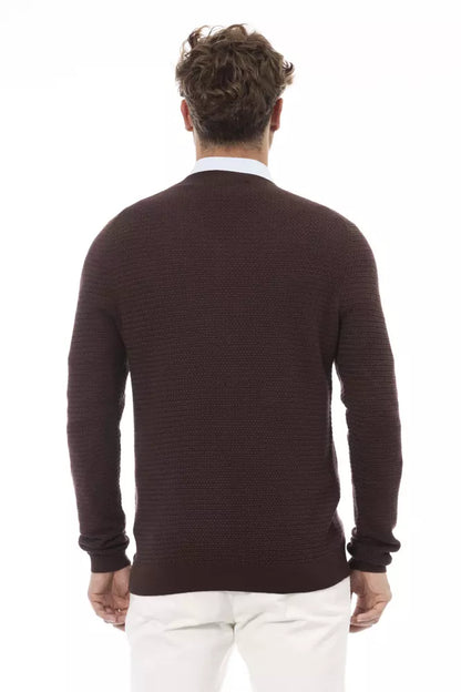 Klassischer Pullover aus Merinowolle mit V-Ausschnitt - Prachtvolles Braun