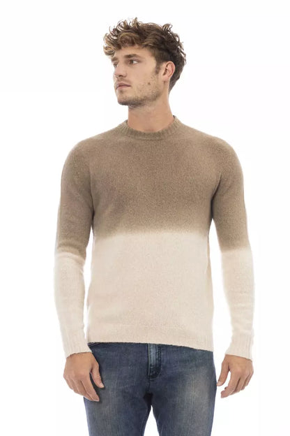 Maglione in pelle di alpaca beige