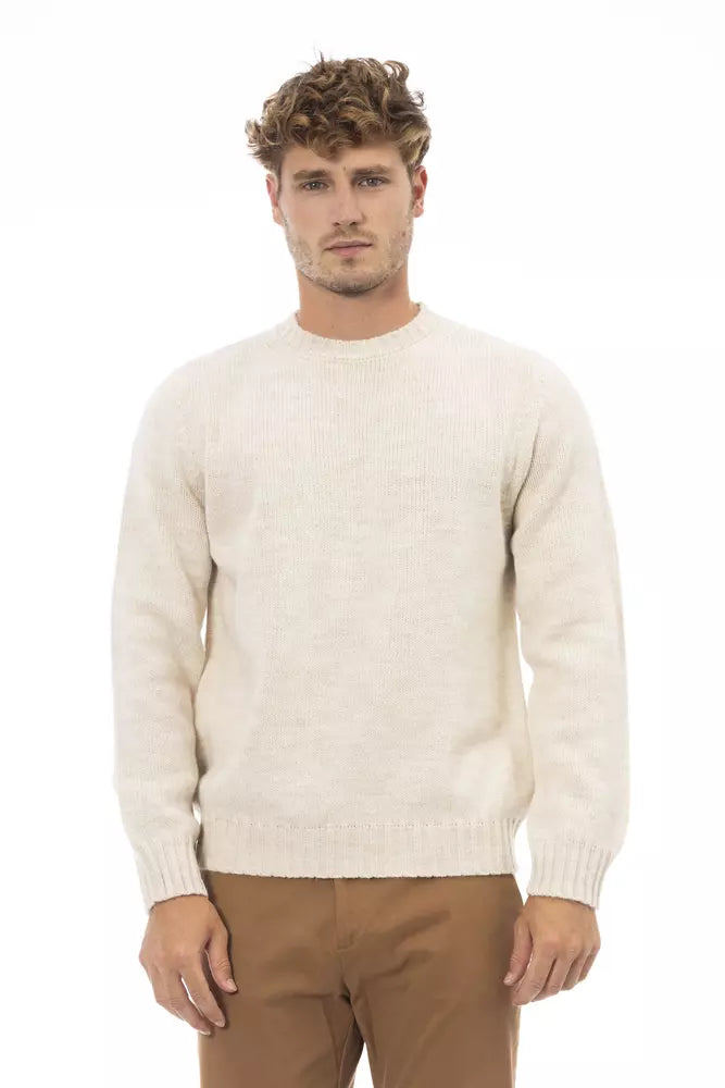 Maglione in pelle di alpaca beige